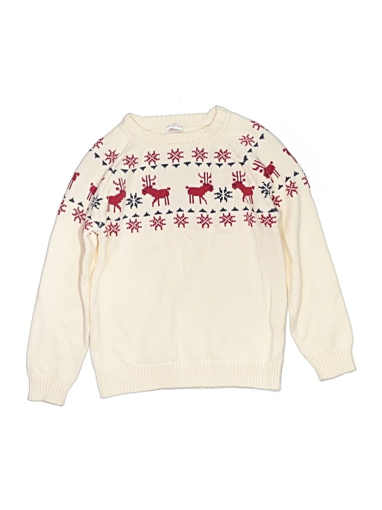 Pre-owned Hanna Andersson Kids' Pullover Sweater In Ivory