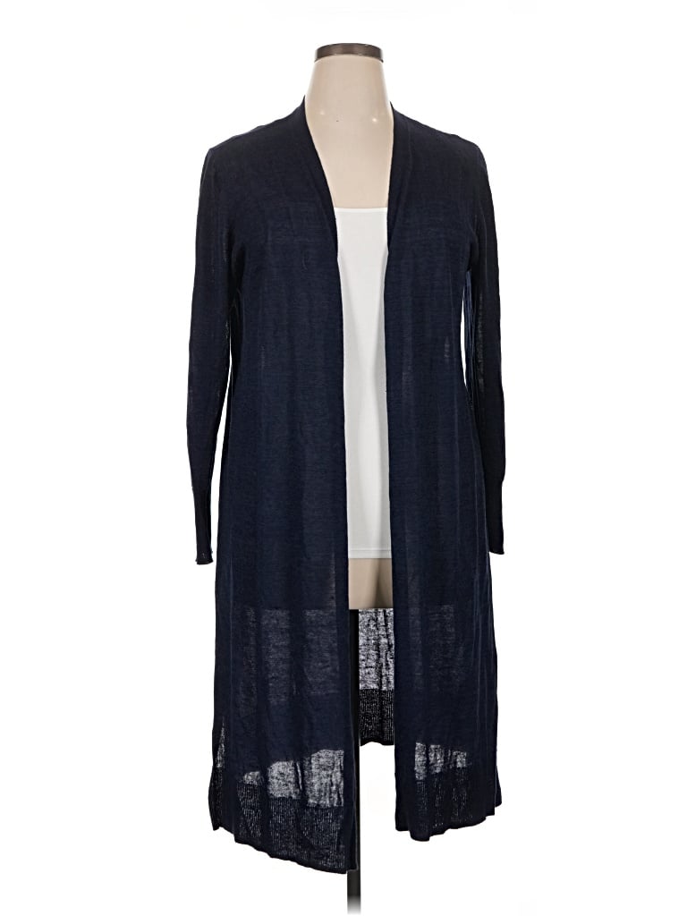 Pre-owned Halogen Cardigan Sweater In Blue