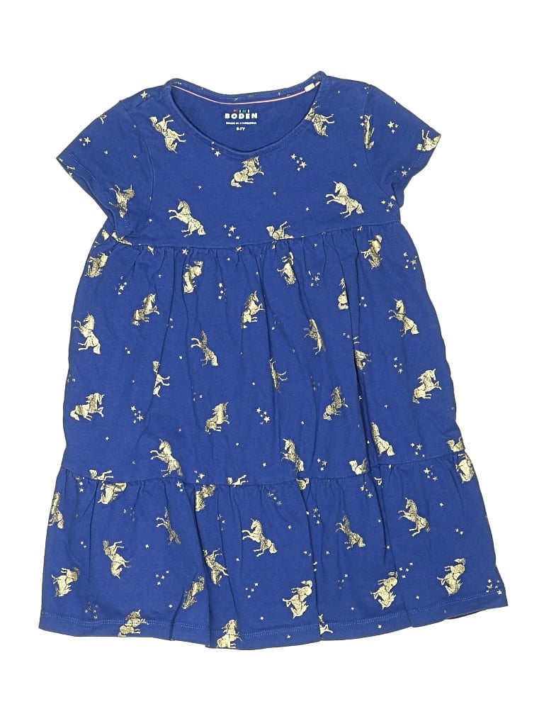 Pre-owned Mini Boden Kids' Dress In Blue