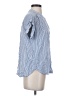 Gap 100% Rayon Stripes Blue Short Sleeve Blouse Size S (tall) - photo 4
