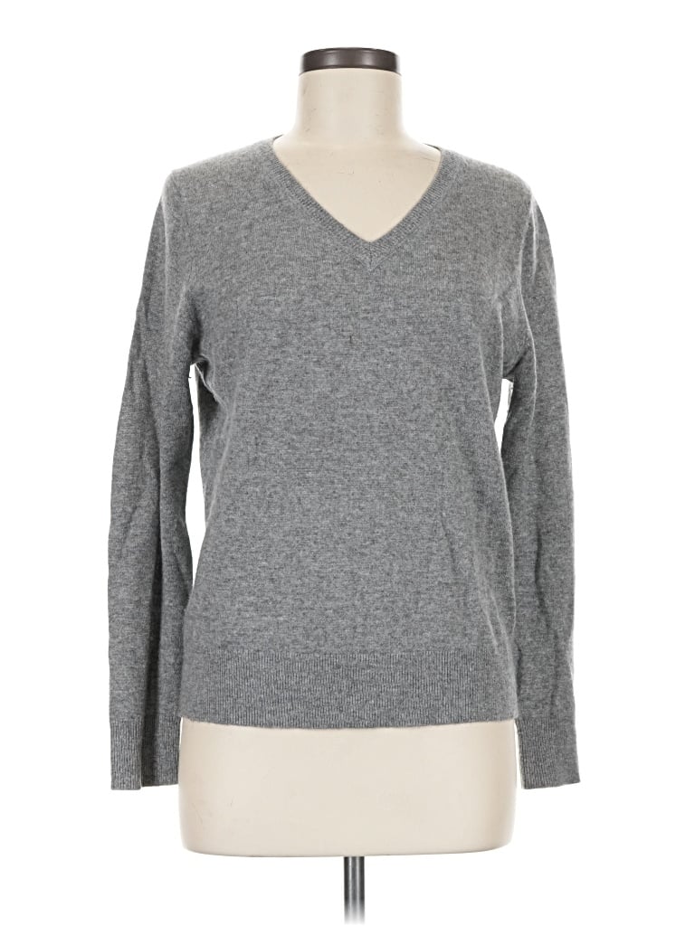 Pre-owned Quince Cashmere Pullover Sweater In Gray