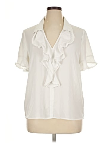 Karl Lagerfeld Paris Short Sleeve Blouse (view 1)