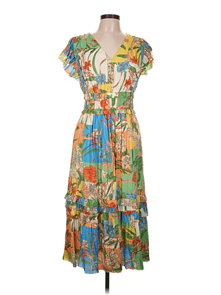 Pre-owned Current Air Casual Dress In Green