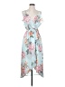 Soprano 100% Polyester Floral Blue Casual Dress Size S - photo 1