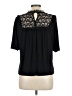 Belldini Black Short Sleeve Blouse Size L - photo 2