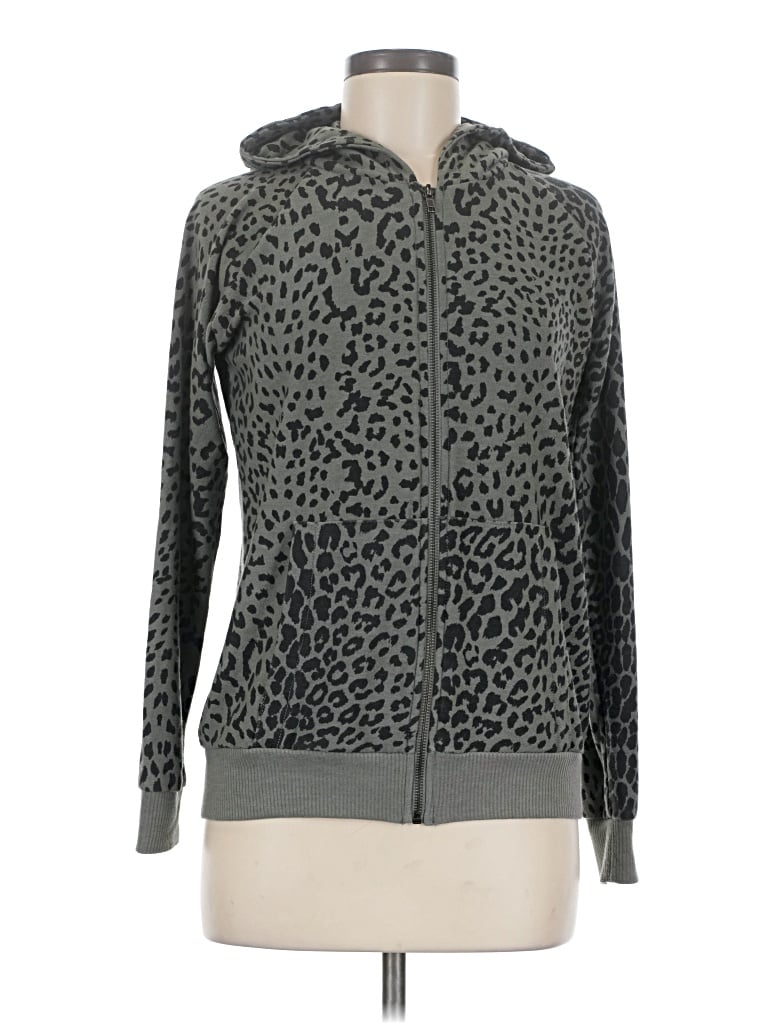 Pre-owned Chaser Zip Up Hoodie In Gray