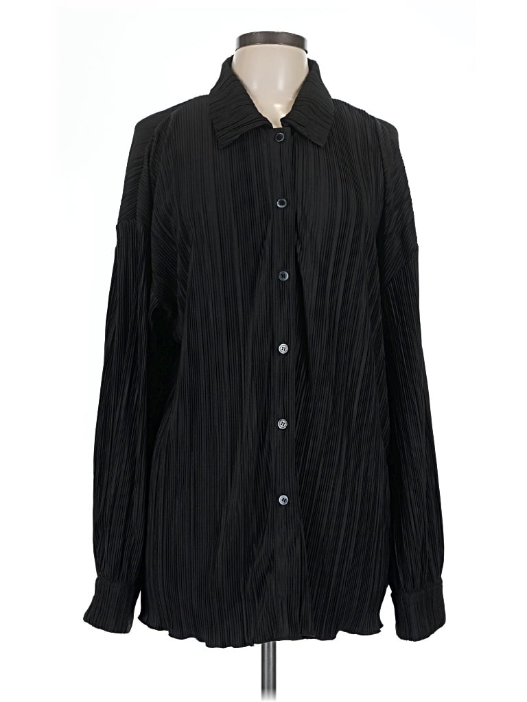 Pre-owned Isalis Long Sleeve Blouse In Black