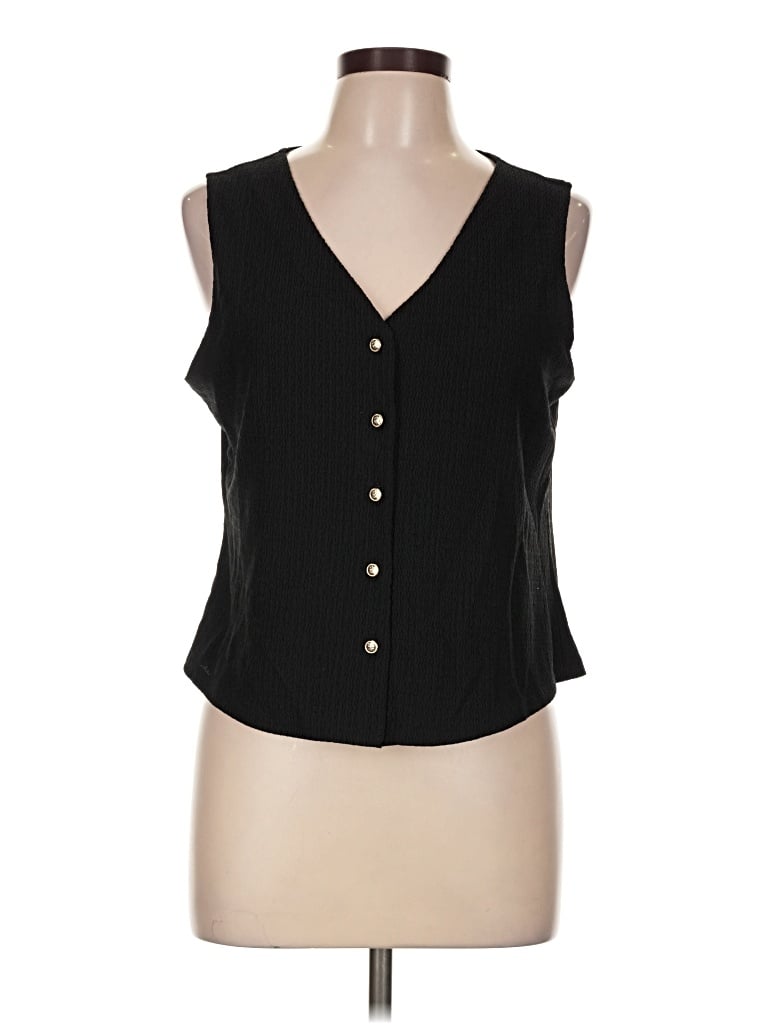 Pre-owned En Focus Studio Sleeveless Blouse In Black