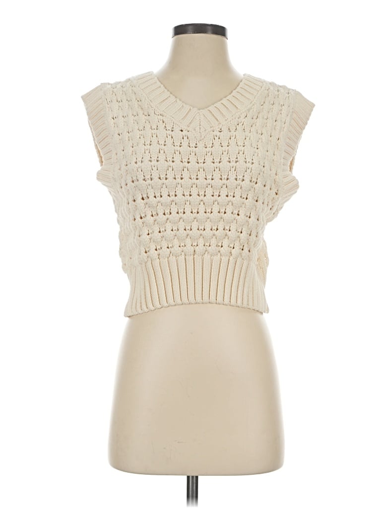 Pre-owned Miou Muse Sweater Vest In Ivory