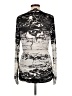 Bebe Graphic Silver Long Sleeve Blouse Size L - photo 2