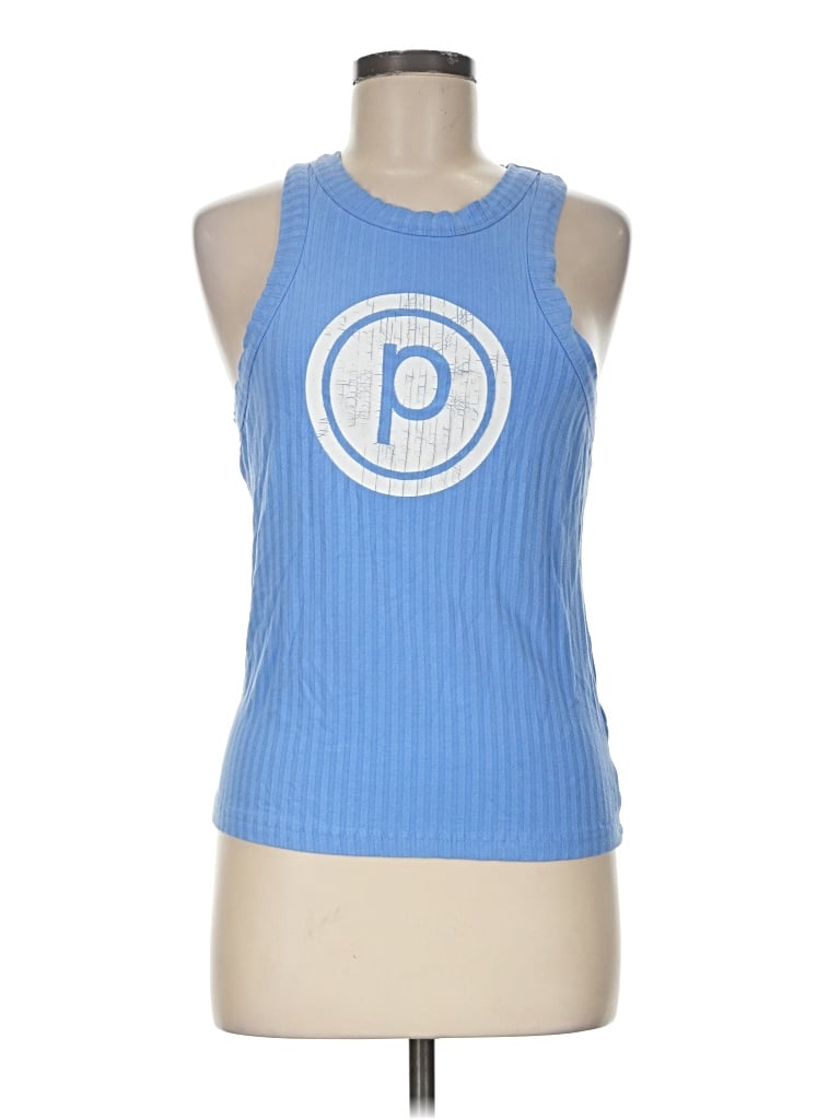 Pre-owned Fp Movement Tank Top Blue Halter Neckline Tops
