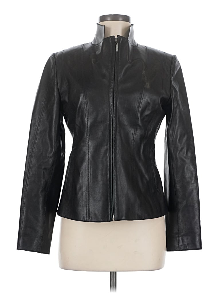 Pre-owned Cole Haan Leather Jacket In Black