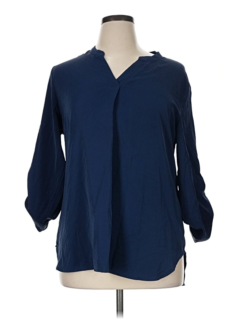 Pre-owned Timeson 3/4 Sleeve Blouse In Blue
