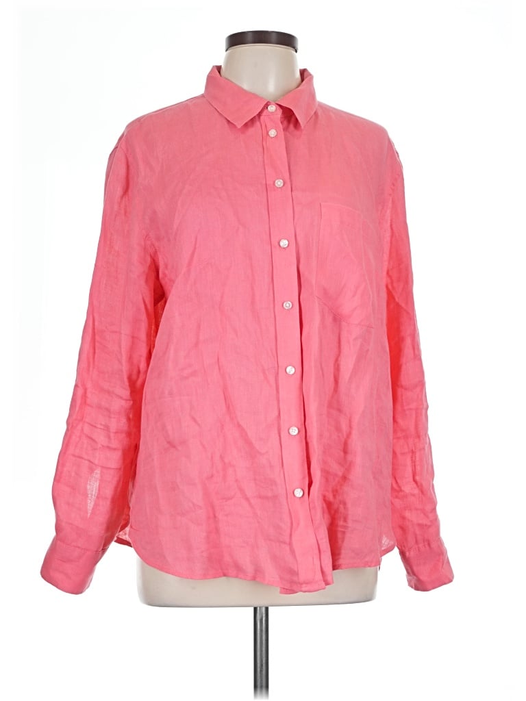 Pre-owned H&m Long Sleeve Button Down Shirt In Pink