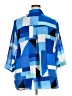 Rose + Olive 100% Polyester Color Block Blue 3/4 Sleeve Blouse Size 2X - photo 2