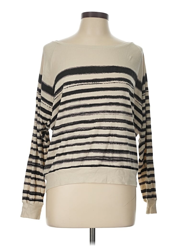 Pre-owned Tna Long Sleeve Top Tan Boatneck Tops
