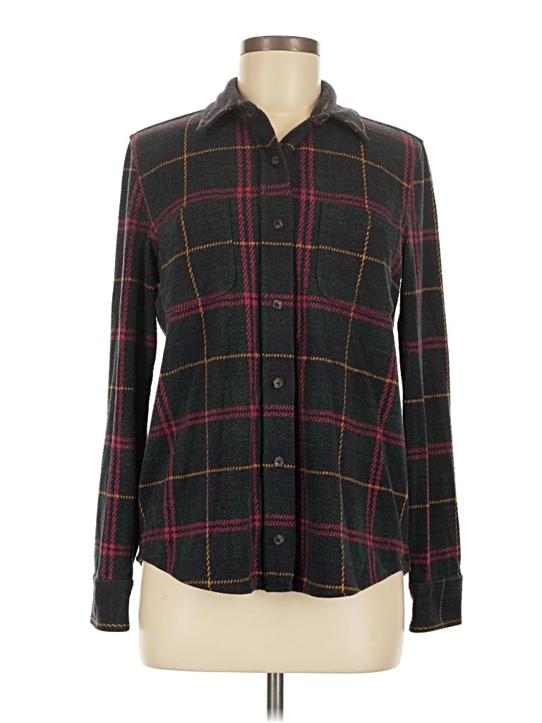 Pre-owned Faherty Long Sleeve Button Down Shirt In Black