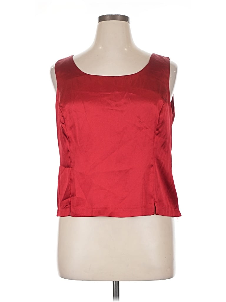 Pre-owned Perceptions Sleeveless Top Red Square Neckline Tops
