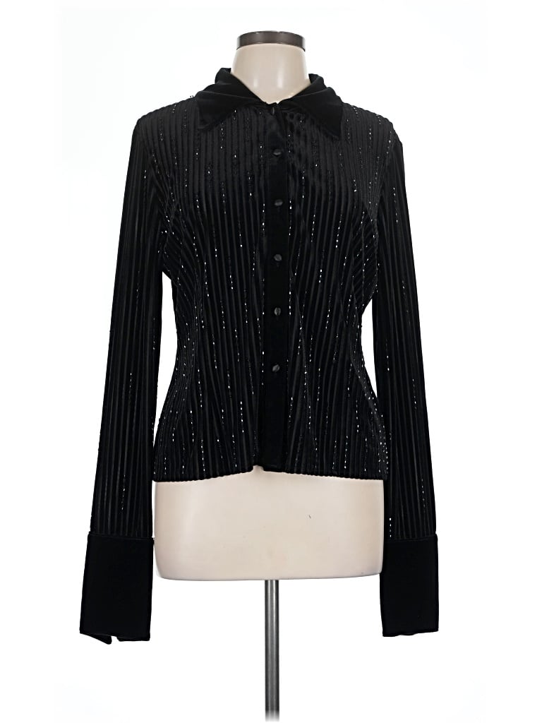 Pre-owned Js Collections Long Sleeve Blouse In Black