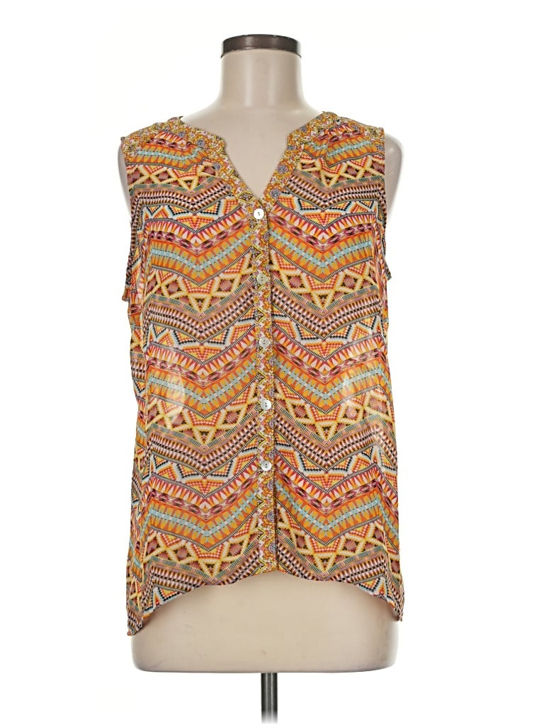 Pre-owned Fig And Flower Sleeveless Blouse In Brown