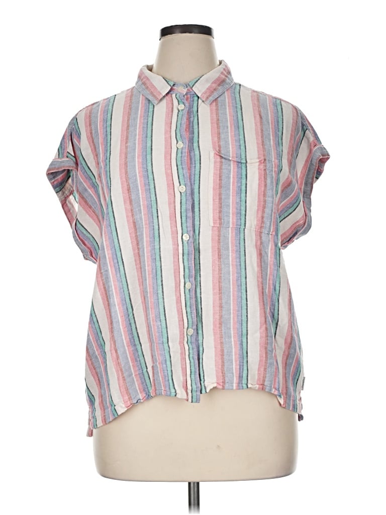 Pre-owned Orvis Short Sleeve Button Down Shirt In Pink
