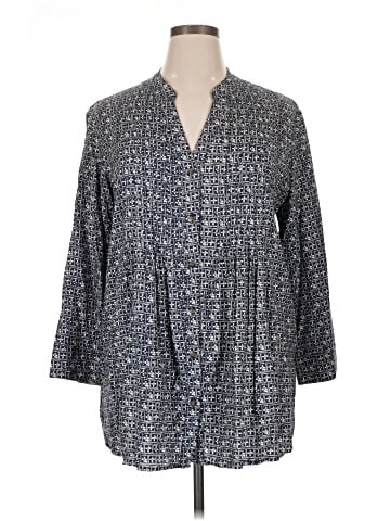 Rock Flower Paper 3/4 Sleeve Button-Down Shirt (view 1)
