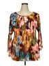 Ninety 100% Polyester Brown 3/4 Sleeve Blouse Size 2X - photo 1