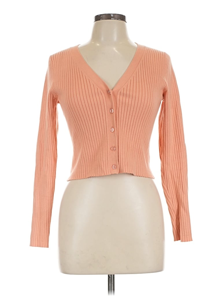 Pre-owned Reformation Jeans Cardigan Sweater In Orange