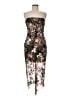 Sam Edelman 100% Polyester Floral Brown Black Cocktail Dress Size 6 - photo 1
