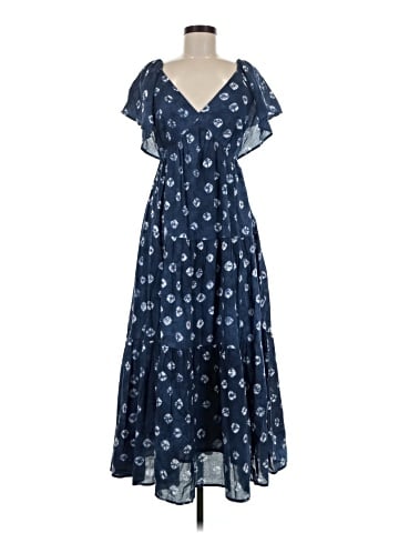 Madewell Tie-Back Tiered Midi Dress in Shibori (view 1)