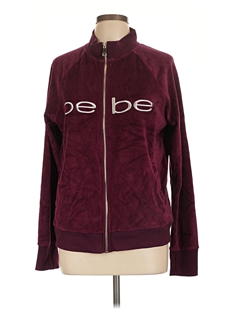 Pre-owned Bebe Sport Cardigan Sweater In Burgundy