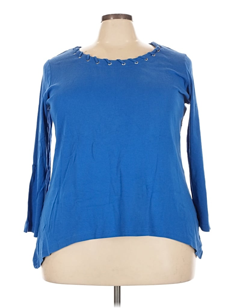 Pre-owned Avenue 3/4 Sleeve T-shirt In Blue