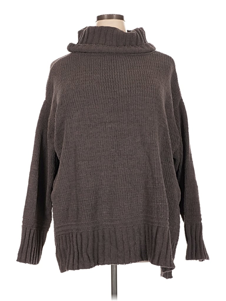 Pre-owned Terra & Sky Turtleneck Sweater In Brown