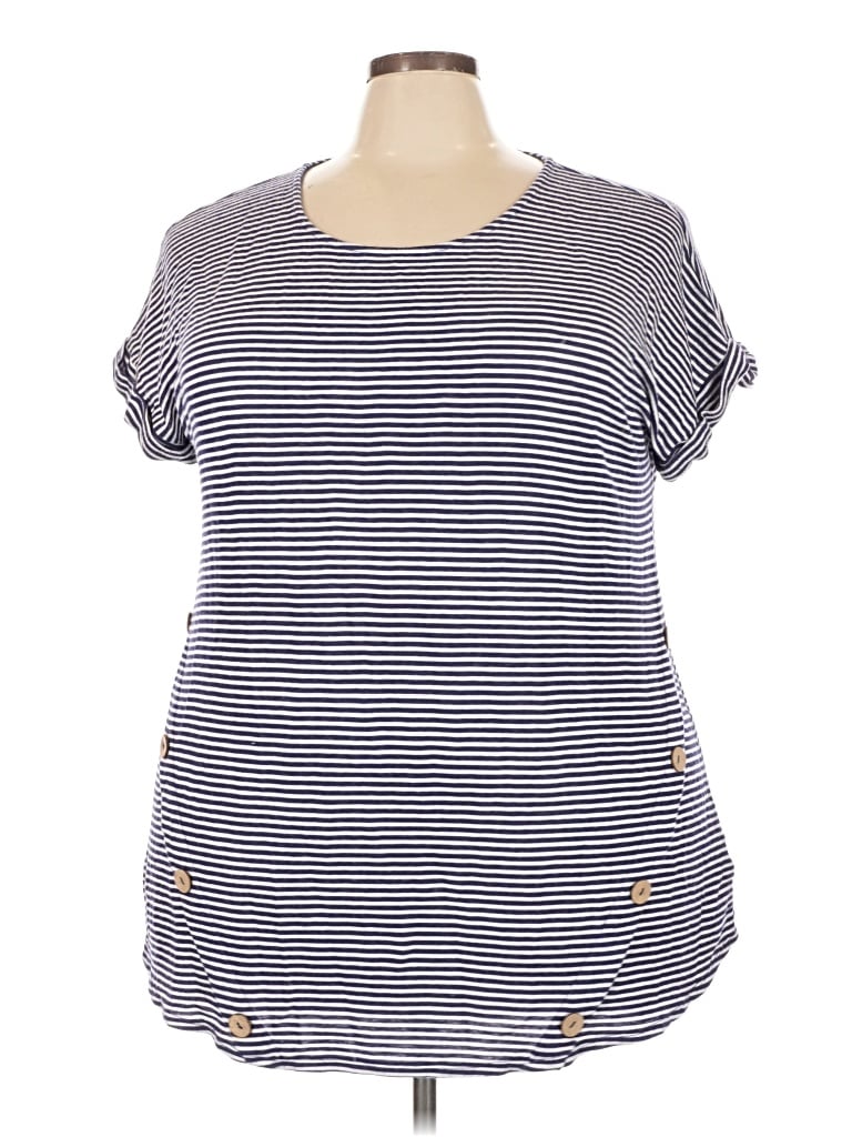 Pre-owned Misia Short Sleeve Top Gray Scoop Neck Tops