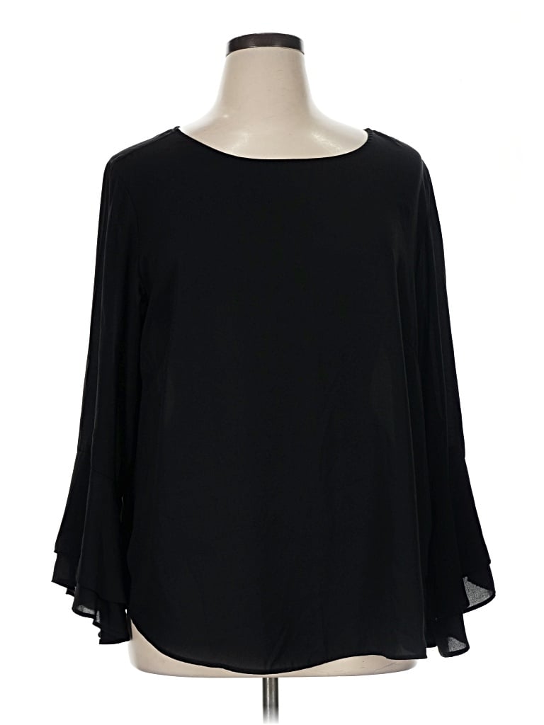 Pre-owned Veronica M 3/4 Sleeve Blouse In Black