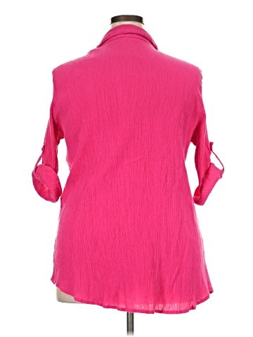 Woman Within 3/4 Sleeve Button-Down Shirt (view 2)