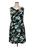 Perceptions Floral Black Casual Dress Size XL - photo 1