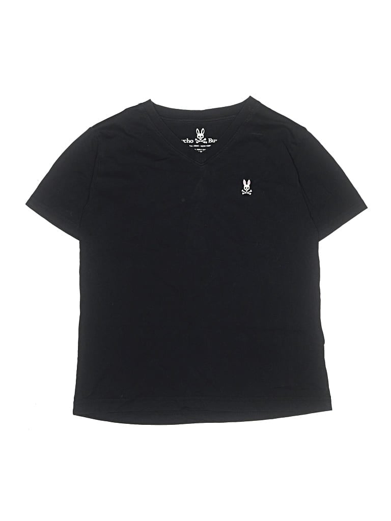 Pre-owned Psycho Bunny Kids' Short Sleeve Top Black Crew Neck Tops