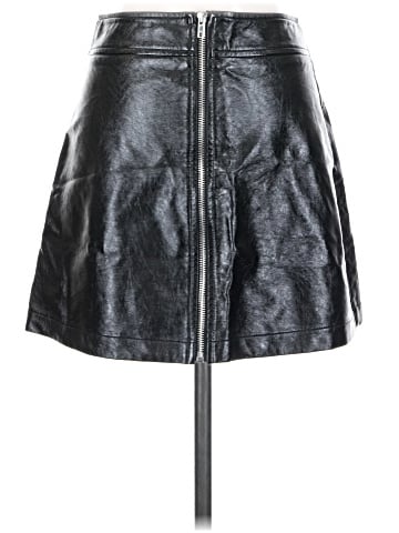 Aqua Faux Leather Skirt (view 2)