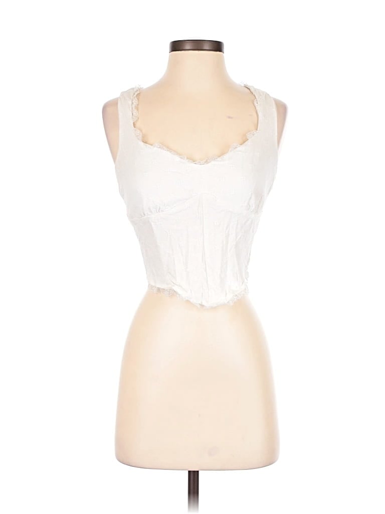Pre-owned Sienna Sky Sleeveless Blouse In White