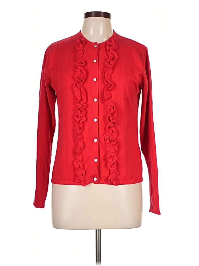 Pre-owned J. Mclaughlin Cardigan Sweater In Red