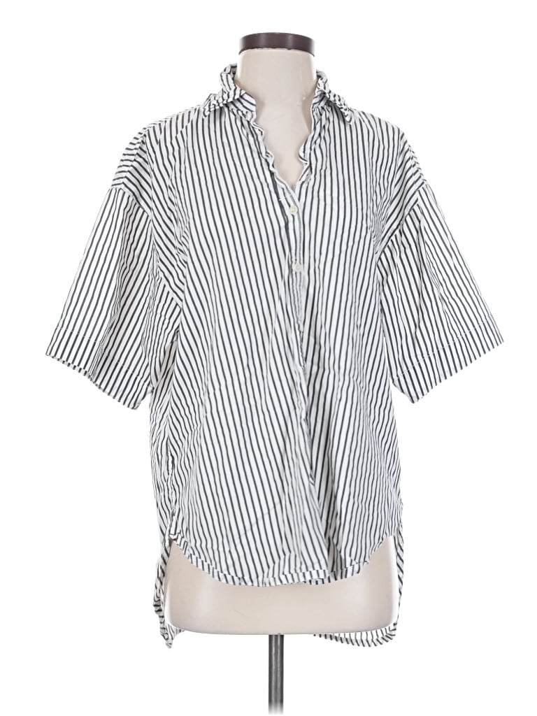 Pre-owned B+ab Short Sleeve Button Down Shirt In Silver