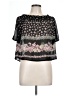 Papaya 100% Polyester Black Short Sleeve Blouse Size L - photo 1