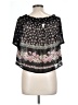 Papaya 100% Polyester Black Short Sleeve Blouse Size L - photo 2