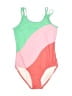 Old Navy Color Block Pink One Piece Swimsuit Size 8 - photo 1