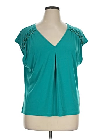 INC International Concepts Short Sleeve Blouse (view 1)