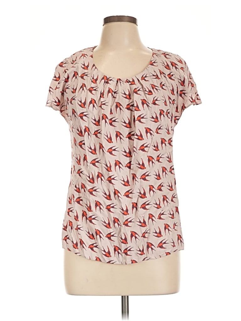 Pre-owned Boden Short Sleeve Blouse In Ivory