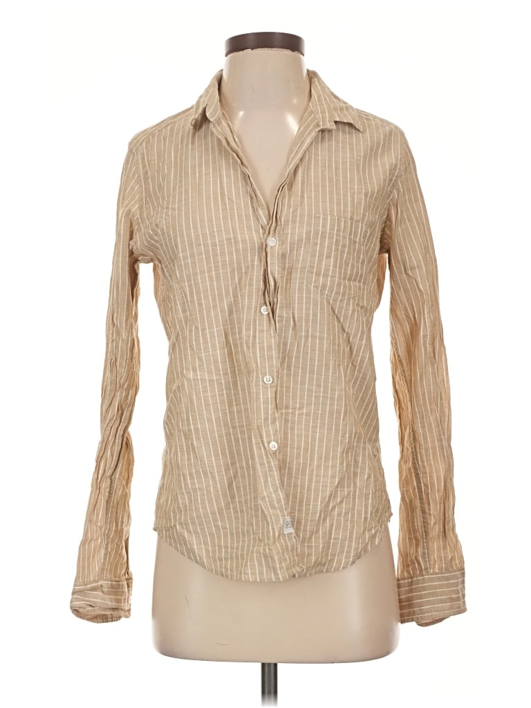 Pre-owned Frank & Eileen Long Sleeve Button Down Shirt In Tan