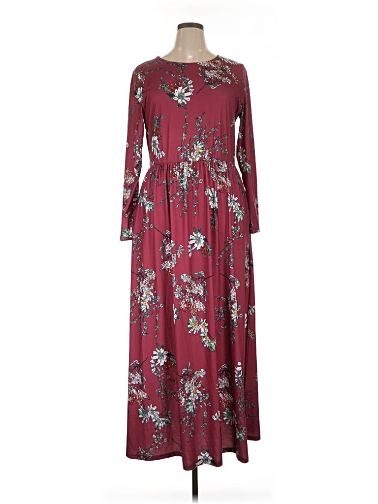 Zesica Casual Dress In Burgundy