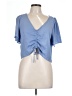 rue21 100% Polyester Blue Short Sleeve Blouse Size L - photo 1